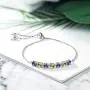 Gem Stone King 925 Sterling Silver Purple Amethyst and Green Peridot Tennis Adjustable Bracelet For Women, 2.67 Ct Round Cut Gem Stone King 925 Sterling Silver Purple Amethyst and Green Peridot Tennis Adjustable Bracelet For Women, 2.67 Ct Round Cut