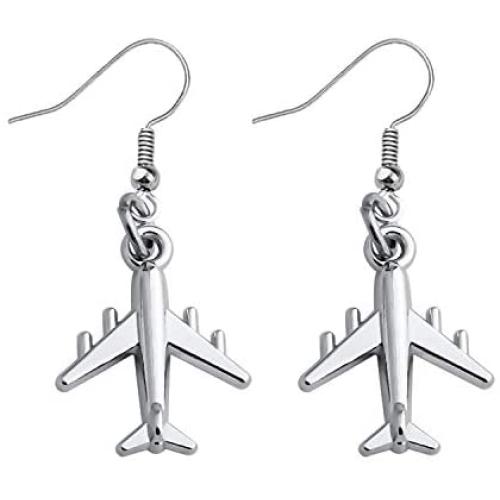 FUSTYLE Airplane Necklace Aircraft Pendant Flight Attendant Jewelry Pilot Gifts for Aviation Traveler