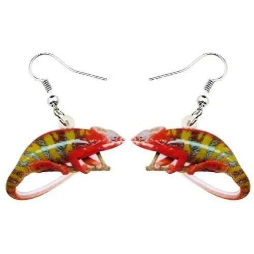 DUOWEI Acrylic Summer Tropic Chameleon Anole Lizard Earrings Charm Dangle Drop Jewelry for Women Girls Teens Kids Lovers Fancy Gifts DUOWEI Acrylic Summer Tropic Chameleon Anole Lizard Earrings Charm Dangle Drop Jewelry for Women Girls Teens Kids Lovers Fancy Gifts