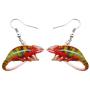 DUOWEI Acrylic Summer Tropic Chameleon Anole Lizard Earrings Charm Dangle Drop Jewelry for Women Girls Teens Kids Lovers Fancy Gifts