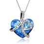 I Love You Forever Pendant Necklace/Double Love Heart Necklace, 925 Sterling Silver Necklace for Women, Jewelry Birthstone Necklaces for Women Mother Girl with Jewelry Gift Box