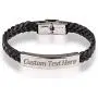 GAGAFEEL Custom Leather Bracelet Classic Braided Rope Engraved Name Message Men Women Stainless Steel ID Cuff Bangle Xmas Birthday Gift for Bestfriend Couple GAGAFEEL Custom Leather Bracelet Classic Braided Rope Engraved Name Message Men Women Stainless Steel ID Cuff Bangle Xmas Birthday Gift for Bestfriend Couple