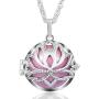 EUDORA Harmony Bola Necklace Yoga Lotus Music Chime Locket Pendant Wishing Ball Pregnancy Gift, 30'' Chain