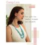 Campion Bohe Turquoises Layered Necklace Silver Beach Turquoise Necklaces Chain Beads Necklace Jewelry for Women and Girls