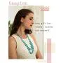 Campion Bohe Turquoises Layered Necklace Silver Beach Turquoise Necklaces Chain Beads Necklace Jewelry for Women and Girls