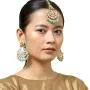 Aheli Ethnic Wedding Kundan Pearl Earrings Maang Tikka Set Indian Traditional Jewelry for Women Aheli Ethnic Wedding Kundan Pearl Earrings Maang Tikka Set Indian Traditional Jewelry for Women