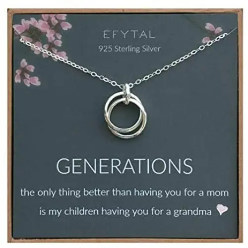 EFYTAL Grandma Gifts, 925 Sterling Silver 2 Thick Interlocking Circles Necklace for Grandmother from Daughter, Mom Necklaces for Women, Birthday Gift Ideas, Mothers Day Jewelry For Her, Mothers Day EFYTAL Grandma Gifts, 925 Sterling Silver 2 Thick Interlocking Circles Necklace for Grandmother from Daughter, Mom Necklaces for Women, Birthday Gift Ideas, Mothers Day Jewelry For Her, Mothers Day