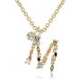 Percolo Crystal Initial Necklace Gemstone Letter Necklace for Women Dainty Jewelry Collection for Girls