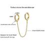 CHESKY 14K Gold Plated Zirconia Handcuff Hoop Earrings Double Piercing Earrings Dangle Chain Huggie Hoop Earrings for Men Women 1PC