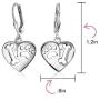 I Love My Dog Heart Shape Cut Out Puppy Pet Bone Animal Lover Paw Print Drop Leverback Earrings For Women 925 Sterling Silver