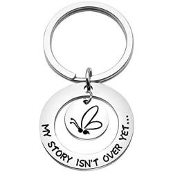 KUIYAI Butterfly Pendant My Story isn’t Over Yet Keychain Semicolon Key Ring