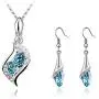 Fortunal Teardrop Jewelry Set Crystal Fashion Earrings Pendant Necklace with Box Package Fortunal Teardrop Jewelry Set Crystal Fashion Earrings Pendant Necklace with Box Package
