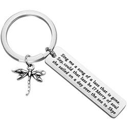 POTIY Outlander Theme Song Lyrics Dragonfly Keychain for Outlander Fans