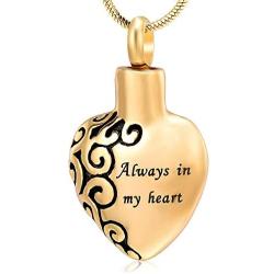 Minicremation Cremation Jewelry for Ashes - Always in My Heart Ashes Pendant with Tree of Life Urn Necklace for Ashes, Keepsakes Memorial Ash Jewelry