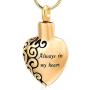Minicremation Cremation Jewelry for Ashes - Always in My Heart Ashes Pendant with Tree of Life Urn Necklace for Ashes, Keepsakes Memorial Ash Jewelry