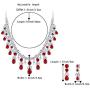 BriLove Womens Wedding Bridal CZ Cluster Leaf Teardrop Statement Necklace Dangle Earrings Set