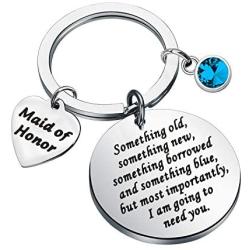 CYTING Maid of Honor Gift Something Old Something New Something Borrowed and Something Blue Wedding Keychain Thank You Gift for Bridesmaid Matron of Honor Sister in Law