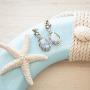 PZ Paz Creations 925 Sterling Silver Iridescent Roman Glass and Pearl Dangle Earrings