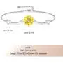 925 Sterling Silver Bracelet for Women Adjustable Sunflower Heart Charm Bracelet Christmas Jewelry Gifts for Mom Girlfriend Birthday