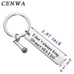 CENWA Singer Gift Music Lovers Gift Karaoke Lover Gift I Don’t Always Sing Oh Wait Yes I Do Microphone Keychain Gift for Musician Singer