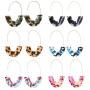 SMALLLOVE Acrylic Earrings Set for Women Girls, Leopard U Shape Geometric Resin Hoop Lightweight Bohemian Statement Mottled Drop Dangle Studs Earrings