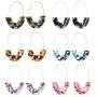 SMALLLOVE Acrylic Earrings Set for Women Girls, Leopard U Shape Geometric Resin Hoop Lightweight Bohemian Statement Mottled Drop Dangle Studs Earrings