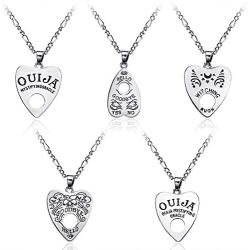 Chamqueen Ouija Board Pendant Necklace Set Pendant Necklace Ouija Board Planchette Alloy Love Pendant Necklace Set Women Necklaces