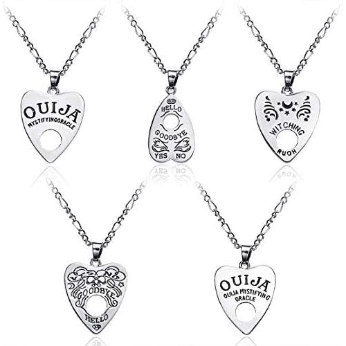 Chamqueen Ouija Board Pendant Necklace Set Pendant Necklace Ouija Board Planchette Alloy Love Pendant Necklace Set Women Necklaces