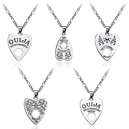 Chamqueen Ouija Board Pendant Necklace Set Pendant Necklace Ouija Board Planchette Alloy Love Pendant Necklace Set Women Necklaces