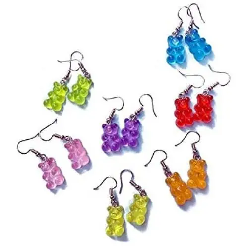 7 Pairs Gummy Bears Earring Set Cute Twinkling Bear Dangle Earring Colorful Resin Candy Cartoon Animal Drop Stud Earring for Women Girls Jewelry 7 Pairs Gummy Bears Earring Set Cute Twinkling Bear Dangle Earring Colorful Resin Candy Cartoon Animal Drop Stud Earring for Women Girls Jewelry