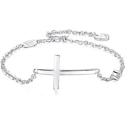 AmorAime 925 Sterling Silver Cross Bracelet for Women Dainty Religious Bracelet Christian Believe Faith Bracelet CZ Adjustable Girls Jewelry for Christmas or Birthday AmorAime 925 Sterling Silver Cross Bracelet for Women Dainty Religious Bracelet Christian Believe Faith Bracelet CZ Adjustable Girls Jewelry for Christmas or Birthday