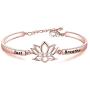 WUSUANED Just Breathe Lotus Flower Bracelet Yoga Jewelry Gift For Women Girl