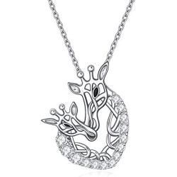 WINNICACA Penguin Necklaces 925 Sterling Silver Owl/Turtle/Giraffe Necklace for Women Cute Animal Jewelry for Girlfriend Birthday Gifts for Daughter Mother