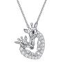 WINNICACA Penguin Necklaces 925 Sterling Silver Owl/Turtle/Giraffe Necklace for Women Cute Animal Jewelry for Girlfriend Birthday Gifts for Daughter Mother