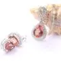 925 Sterling Silver Simulated Diaspore Women Jewerly Set Wedding Engagement Necklace Stud Earrings Set for Women