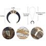 Alilang Womens Boho Tribal Native American Inspired Crescent Moon Bull Horn Bone Pendant Necklace
