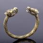 HANTON Unisex Double Dragon Viking Bangle Adjustable Cuff Bracelet for Men and Women Statement Boys Fashion Bangle Jewelry