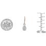 Dazzlingrock Collection 14K 7X5 MM Each Oval Lab Created Gemstone & Round Diamond Dangling Drop Earrings, Rose Gold