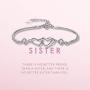 SOLINFOR Sister Bracelet - Sterling Silver Jewelry with Gift Wrapping, Card - Sister Gifts from Sister - Two Interlocking Hearts Bracelet for Women