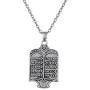 Jewish Torah Scroll 10 Commandments Link Chain Pendant Necklace Ethnic Jewelry