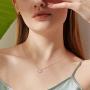 FANCIME 14K Solid Real Yellow Gold Round/Emerald Cut CZ Cubic Zirconia Diamond Pendant Necklace Fine Jewelry Gift for Women Girls 16+2 inch Extender