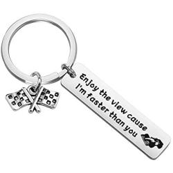 Zuo Bao Racing Driver Gift Racer Keychain Enjoy The View Im Faster Than You Jewelry Drag Racing Gift Racing Enthusiast Keyring