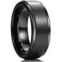 King Will Basic 8mm Black High Polish Matte Finish Tungsten Mens Wedding Ring Comfort Fit King Will Basic 8mm Black High Polish Matte Finish Tungsten Mens Wedding Ring Comfort Fit