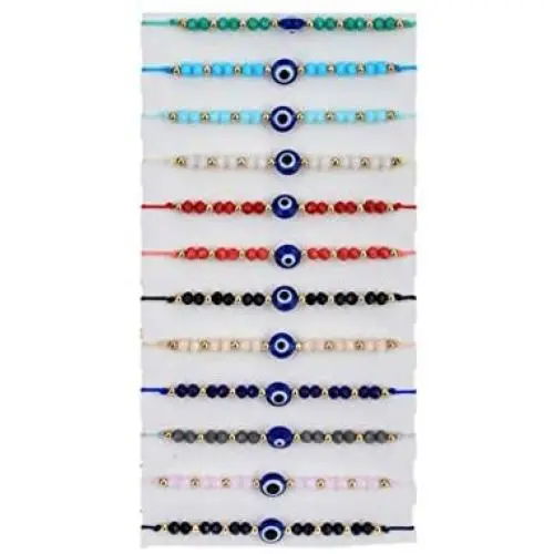 12 Pcs Colorful Evil Eye Beaded Bracelets Handmade Braided String Good Luck Nazar Amulet Bangle Lucky Turkish Religious Symbol Jewelry 12 Pcs Colorful Evil Eye Beaded Bracelets Handmade Braided String Good Luck Nazar Amulet Bangle Lucky Turkish Religious Symbol Jewelry