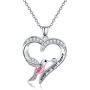 CHENGHONG Hummingbird Necklace 925 Sterling Silver Hummingbird Jewelry for Women Hummingbird Gifts for Mom Heart Pendant Inspiration Necklace Bird Animal Jewelry Gift for Women