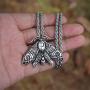 Fuqimanman2020 2pcs Death Head Moth Pendant Necklace Jewelry Goth Moth and The Moon