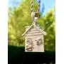 Shop-iGold Custom Trap Men Women 925 Italy White Gold Finish Iced Silver Charm Ice Out Pendant Stainless Steel Real 3 mm Rope Chain, Mans Jewelry, Iced Pendant, Rope Necklace 16''- 24''