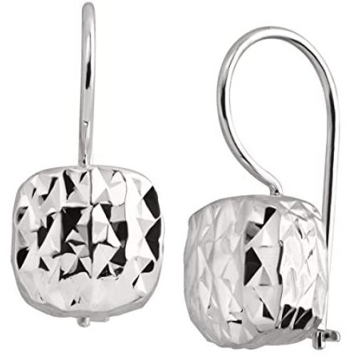 Silpada Rounded Cube Drop Earrings in Textured Sterling Silver