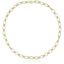 Embolden Jewelry Chain Link Layering Necklace [18K Gold Plated Sterling Silver] Large Oval Links [Layer with Chokers and Lariat Y-Necklaces]