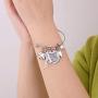 Ursteel Elephant Gifts for Women Girls, Dainty Initial Elephant Charm Bracelets for Women Girls Friends Mom Daughter Birthday Inspirational Jewelry